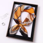 AISu 黑边 Silk Square Scarf - 70cm Chiffon Printed Pattern - Summer Fashion Bandana Neck Scarf - 1 Piece - MadeInPanda