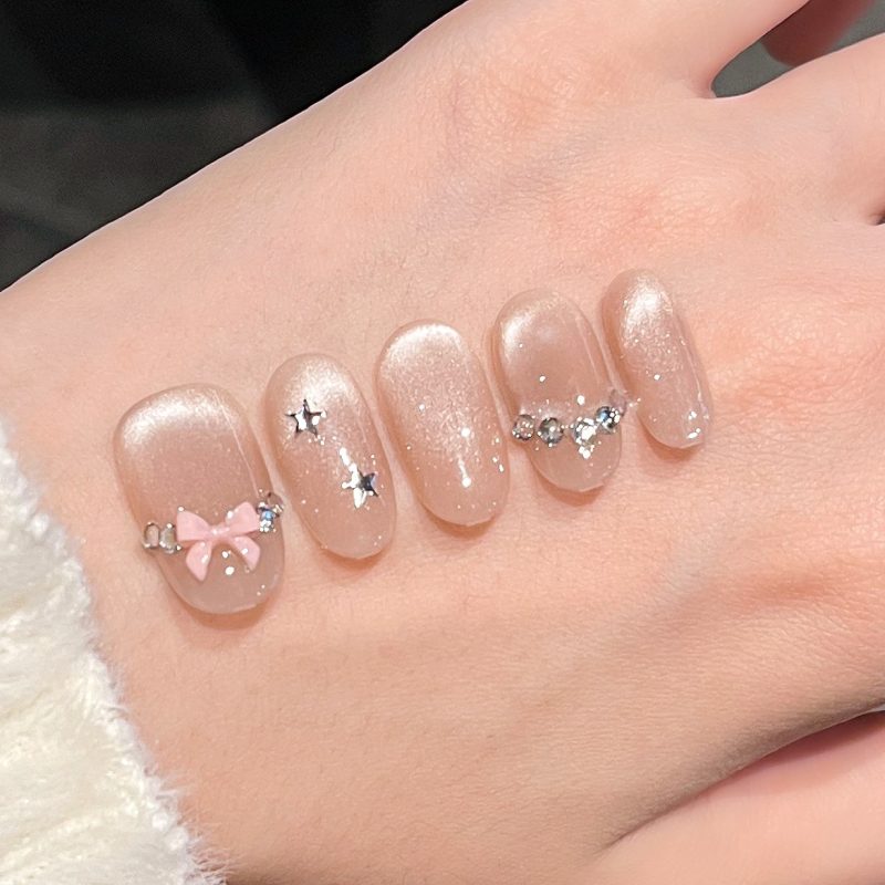 SG702 Pearl Pink Press-On Nails