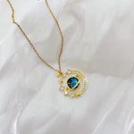 Luxury Star Moon Rhinestone Collar Necklace - White