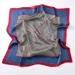 AISu 红回纹 Silk Square Scarf - 70cm Chiffon Printed Pattern - Summer Fashion Bandana Neck Scarf - 1 Piece - MadeInPanda