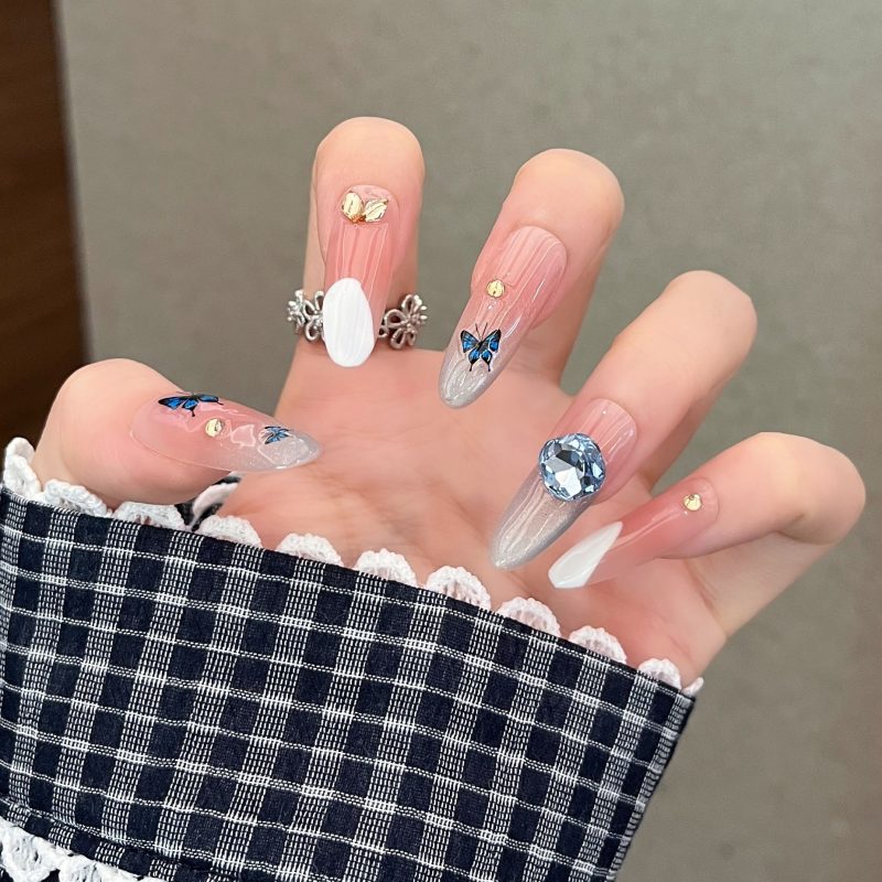 SG556 Coral Pink Press-On Nails (With Toolkit) - MadeInPanda
