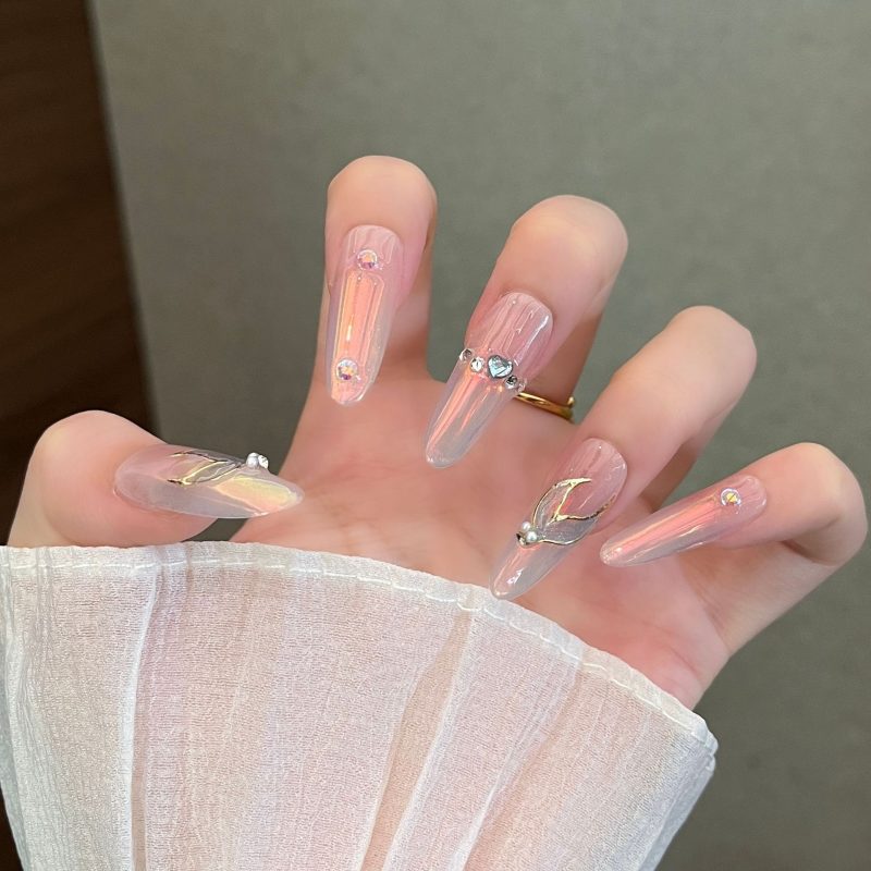 SG558 Dusty Rose Press-On Nails (With Toolkit) - MadeInPanda