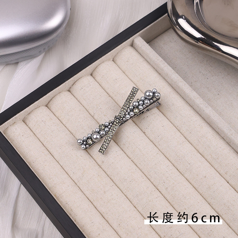 Single Row Diamond Silver Barrette Clip 122 - MadeInPanda