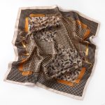 AISu 千鸟格咖 Silk Square Scarf - 70cm Chiffon Printed Pattern - Summer Fashion Bandana Neck Scarf - 1 Piece - MadeInPanda