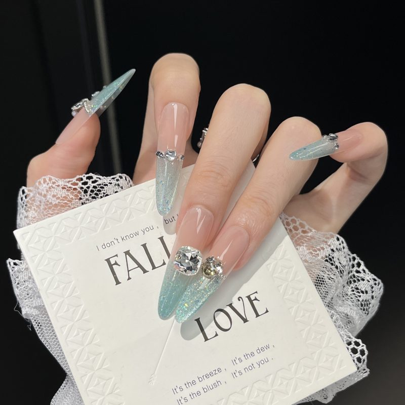 SG627 Ribbon Pink Press-On Nails