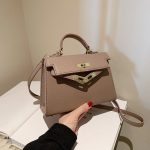 Premium PU Kelly Bag for Women - 2025 Classic Mini Square Clutch Handbag - Shoulder Crossbody Bag with Lock Closure - Trendy Fashion Daily Purse - Durable Vegan Leather - Telephone and document pockets inside - Elegant Versatile Women Bag - 1 Piece - Image 1 - MadeInPanda