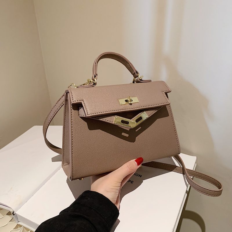 Premium PU Kelly Bag for Women - 2025 Classic Mini Square Clutch Handbag - Shoulder Crossbody Bag with Lock Closure - Trendy Fashion Daily Purse - Durable Vegan Leather - Telephone and document pockets inside - Elegant Versatile Women Bag - 1 Piece - Image 1 - MadeInPanda