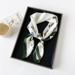 AISu 山茶花 Silk Square Scarf - 70cm Chiffon Printed Pattern - Summer Fashion Bandana Neck Scarf - 1 Piece - MadeInPanda