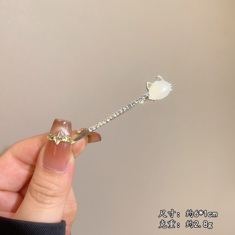 Double Row Big Diamond Silver Barrette Clip 124 - MadeInPanda