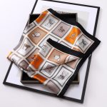AISu 木马 Silk Square Scarf - 70cm Chiffon Printed Pattern - Summer Fashion Bandana Neck Scarf - 1 Piece - MadeInPanda