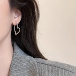 Heart Hoop Earrings - Silver
