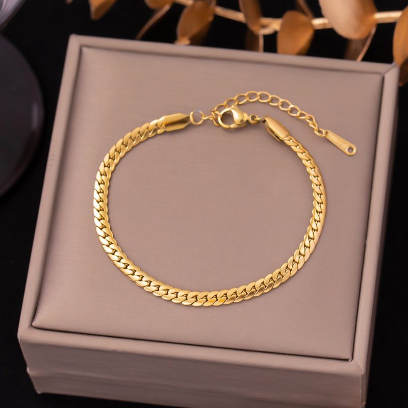 Titanium Steel Bracelet - White Clover Gold 5141 - MadeInPanda