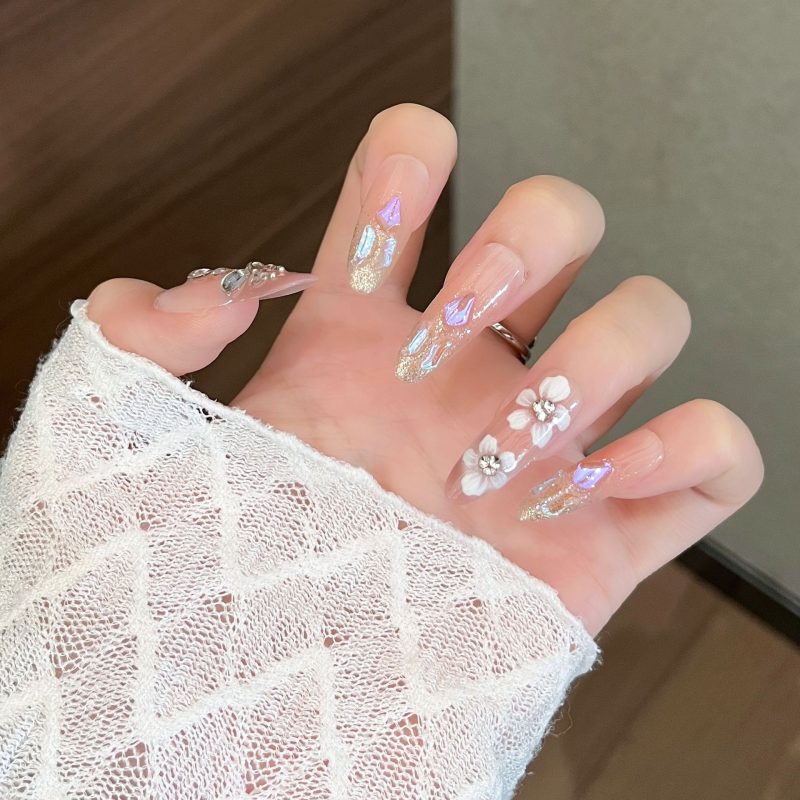 SG719 Lavender Cat Eye Press-On Nails