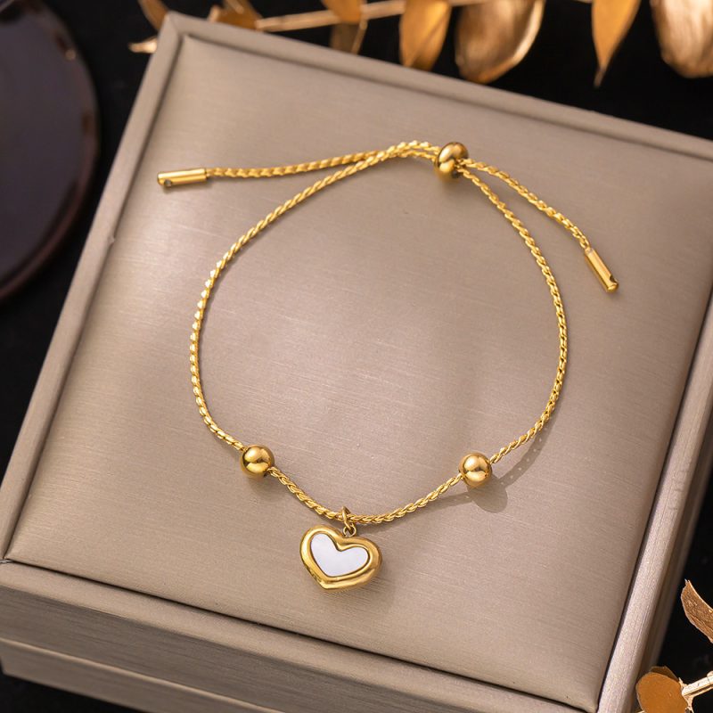Titanium Steel Bracelet - Bead Snake Chain Gold 5201 - MadeInPanda