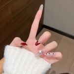 SG574 Wine Red Press-On Nails (With Toolkit) - MadeInPanda