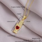 Arrow Through Heart Pendant Necklace - Gold by MadeInPanda