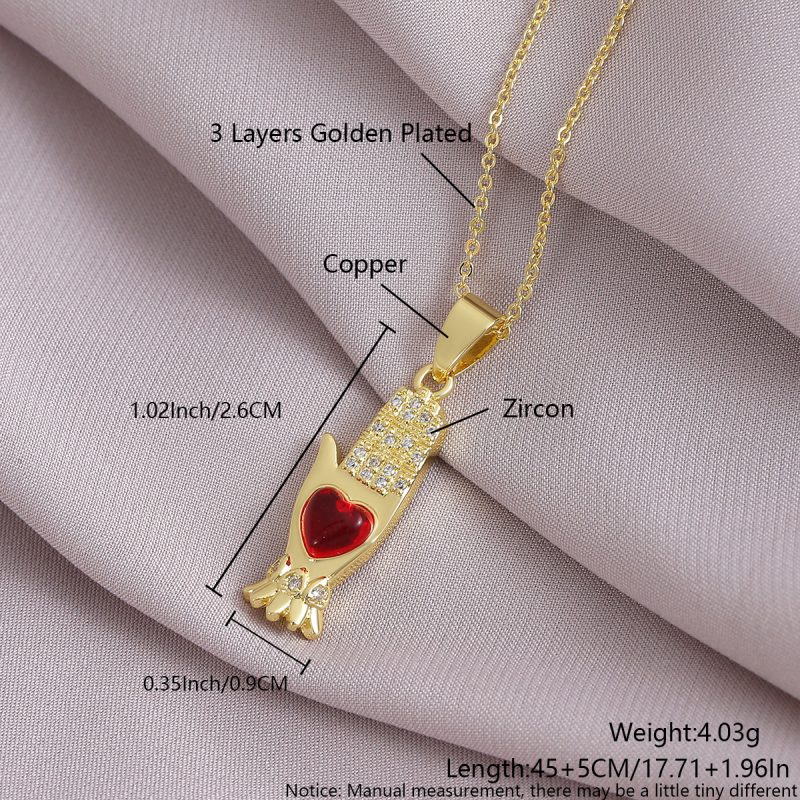 Arrow Through Heart Pendant Necklace - Gold by MadeInPanda