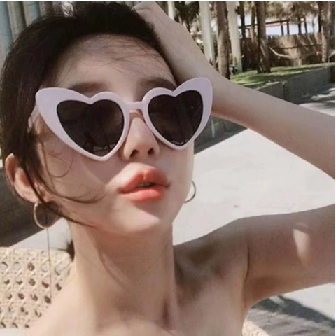 YOFOD Heart-Shaped Sunglasses for Women - 2026 UV400 Vintage Diagonal Heart Sun Glasses - Cute Street Style Heart Frame Shades with Rhinestone Option - Lightweight Designer Fashion Sunglasses - 1 Piece - Image 1 - MadeInPanda