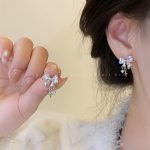 Star Bow Earrings - Silver