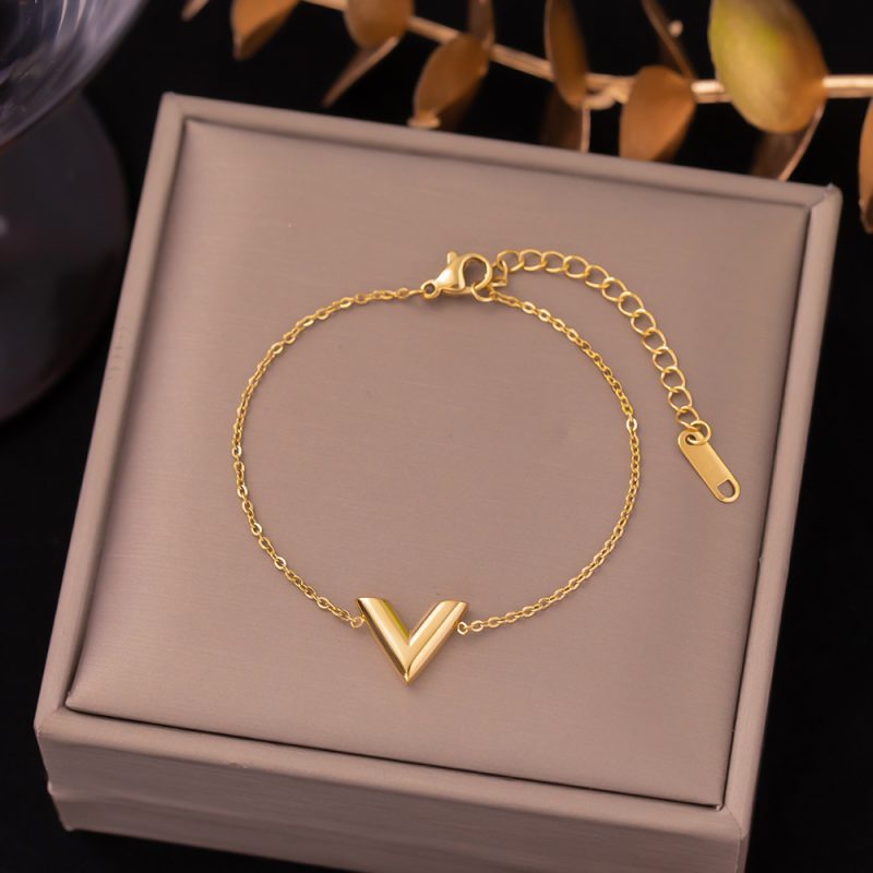 Titanium Steel Bracelet - Interlocking Rings Gold 579 - MadeInPanda