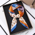 AISu 马头 Silk Square Scarf - 70cm Chiffon Printed Pattern - Summer Fashion Bandana Neck Scarf - 1 Piece - MadeInPanda