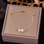 Titanium Steel Bracelet - Gold Butterfly 552 - MadeInPanda