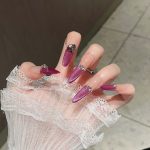 MadeInPanda Nude to Purple Ombre Long Stiletto Press On Nails - premium press on nails