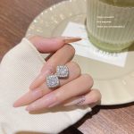 Sparkle Zircon Crystal Stud Earring ~ S925 Silver Needle Full Diamond Earrings E0005