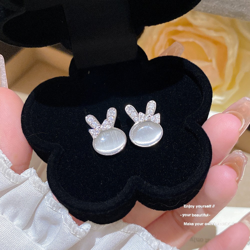 E0047-2 Sparkle Zircon Crystal Stud Earring ~ S925 Silver Needle Full Diamond Earrings E0047 - 图片 1