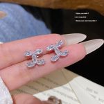 Silver Tone Zircon Sparkle Stud Earring ~ E0053 S925 Silver Needle Earrings E0053