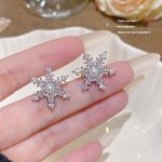 Sparkle Zircon Crystal Stud Earring ~ S925 Silver Needle Full Diamond Earrings E0099