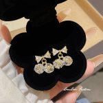 Gold Tone Zircon Sparkle Stud Earring ~ E0103 S925 Silver Needle Earrings E0103