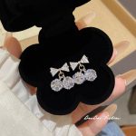 Silver Tone Zircon Sparkle Stud Earring ~ E0123 S925 Silver Needle Earrings E0123