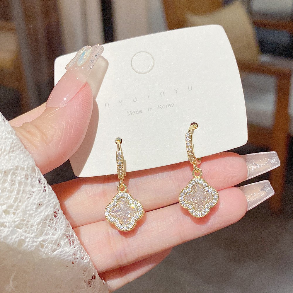 E0180____ E0180Ear CuffGold ~ Full Zircon Crystal Ear Cuff S925 Silver Non-Pierced Earring E0180 - 图片 1