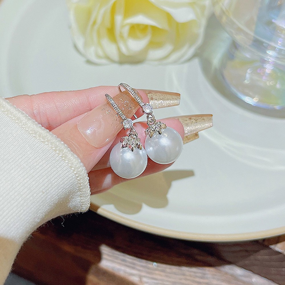 E0185 Sparkle Zircon Crystal Stud Earring ~ S925 Silver Needle Full Diamond Earrings E0185 - 图片 1
