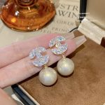 Champagne Zircon Crystal Stud Earring ~ S925 Silver Needle Sparkle Earrings E0189