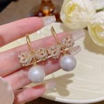E0232Ear Hook ~ Zircon Crystal Drop Dangle Earring S925 Silver Hook Earrings E0232