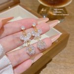 Sparkle Zircon Crystal Stud Earring ~ S925 Silver Needle Full Diamond Earrings E0233