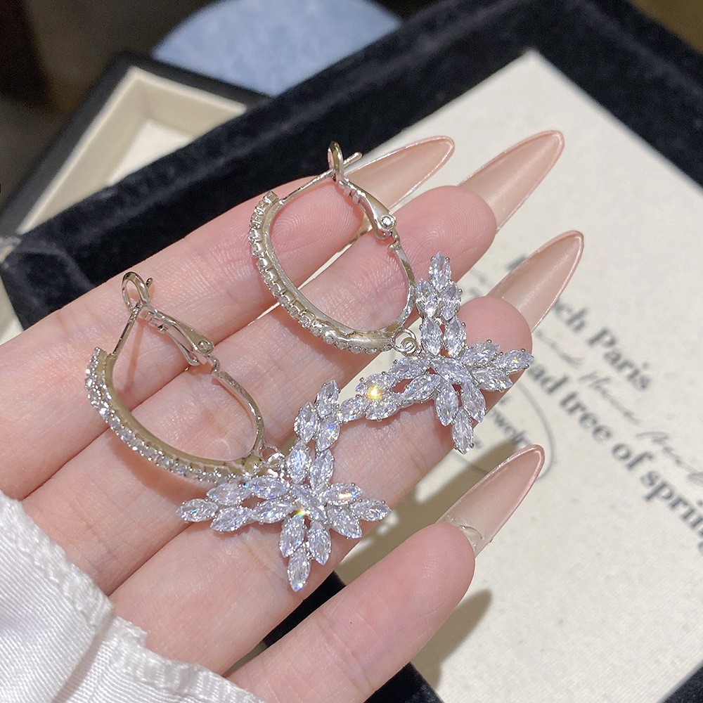 E0238__ Sparkle Zircon Crystal Stud Earring ~ S925 Silver Needle Full Diamond Earrings E0238 - 图片 1