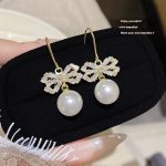 E0241Ear Hook ~ Zircon Crystal Drop Dangle Earring S925 Silver Hook Earrings E0241