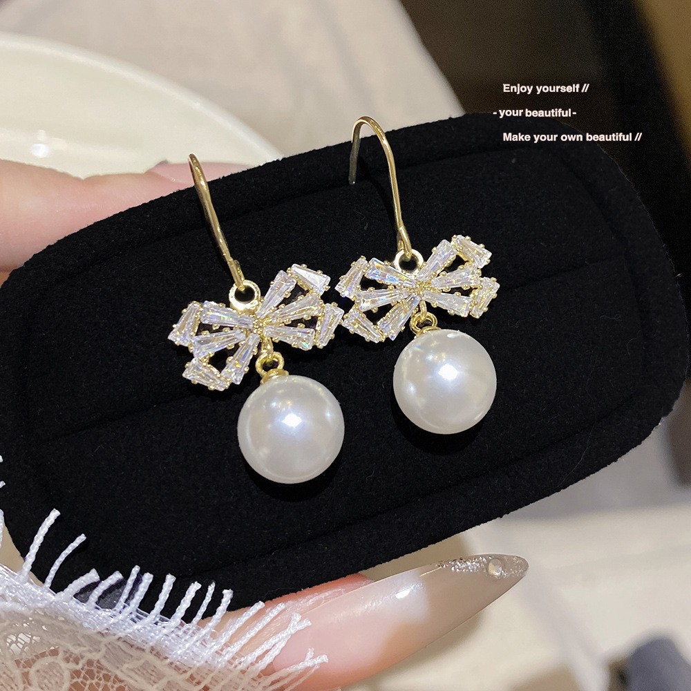 E0241__ E0241Ear Hook ~ Zircon Crystal Drop Dangle Earring S925 Silver Hook Earrings E0241 - 图片 1