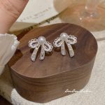 Silver Tone Zircon Sparkle Stud Earring S925 Silver