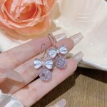 Zircon Crystal Drop Dangle Earring S925 Silver Hook Earrings E0284