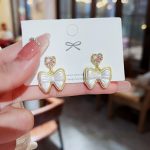 Silver Tone Zircon Sparkle Stud Earring S925 Silver