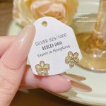 Silver Tone Zircon Sparkle Stud Earring S925 Silver