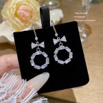 Zircon Crystal Drop Dangle Earring S925 Silver Hook Earrings E0357