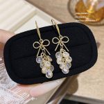 Zircon Crystal Drop Dangle Earring S925 Silver Hook Earrings E0393