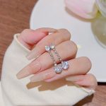Silver Tone Zircon Sparkle Stud Earring S925 Silver