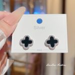 Large Full Zircon Sparkle Stud Earring S925 Silver E0492Silver