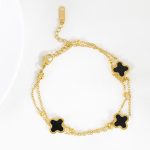 Gold Double Four-Leaf Clover Bracelet